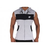 Gym sleeveless grey/black hoodie